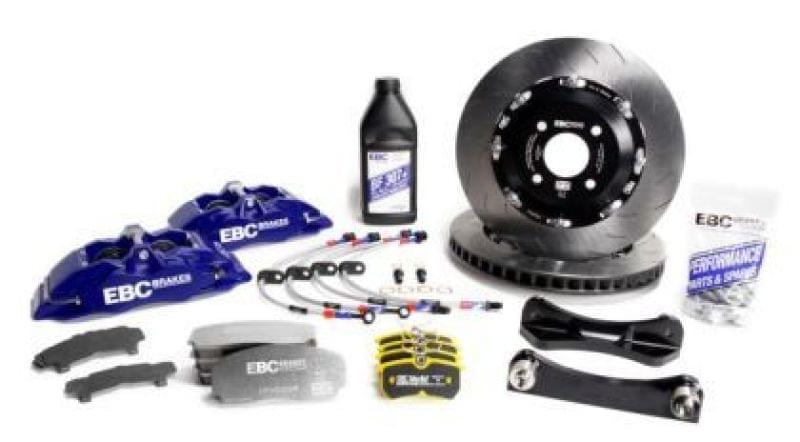 EBC Racing 12-19 BMW 3-Series (F30/F31/F34) Blue Apollo-4 Calipers 355mm Rotors Front Big Brake Kit.