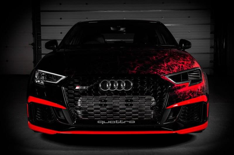 Eventuri Audi RS3 Carbon Headlamp Race Ducts for Stage 3 Intake.