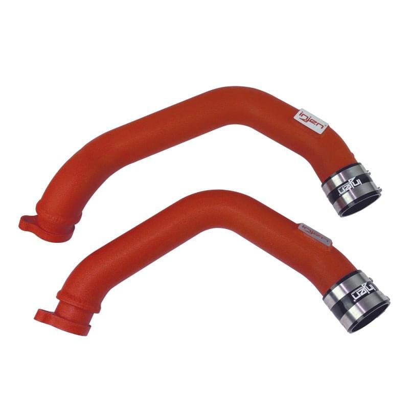 Injen 15-16 BMW M3(F80)/M4 (F82/83) 3.0L L6 Twin Turbo 2PC Aluminum Int. Charge Pipe - Wrinkle Red.