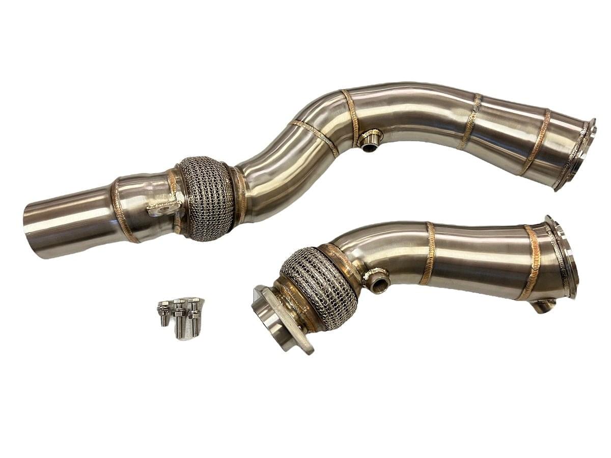 MAD BMW S55 3.5" Fat Boy Downpipes M2C M3 M4 W/ Flex Section.
