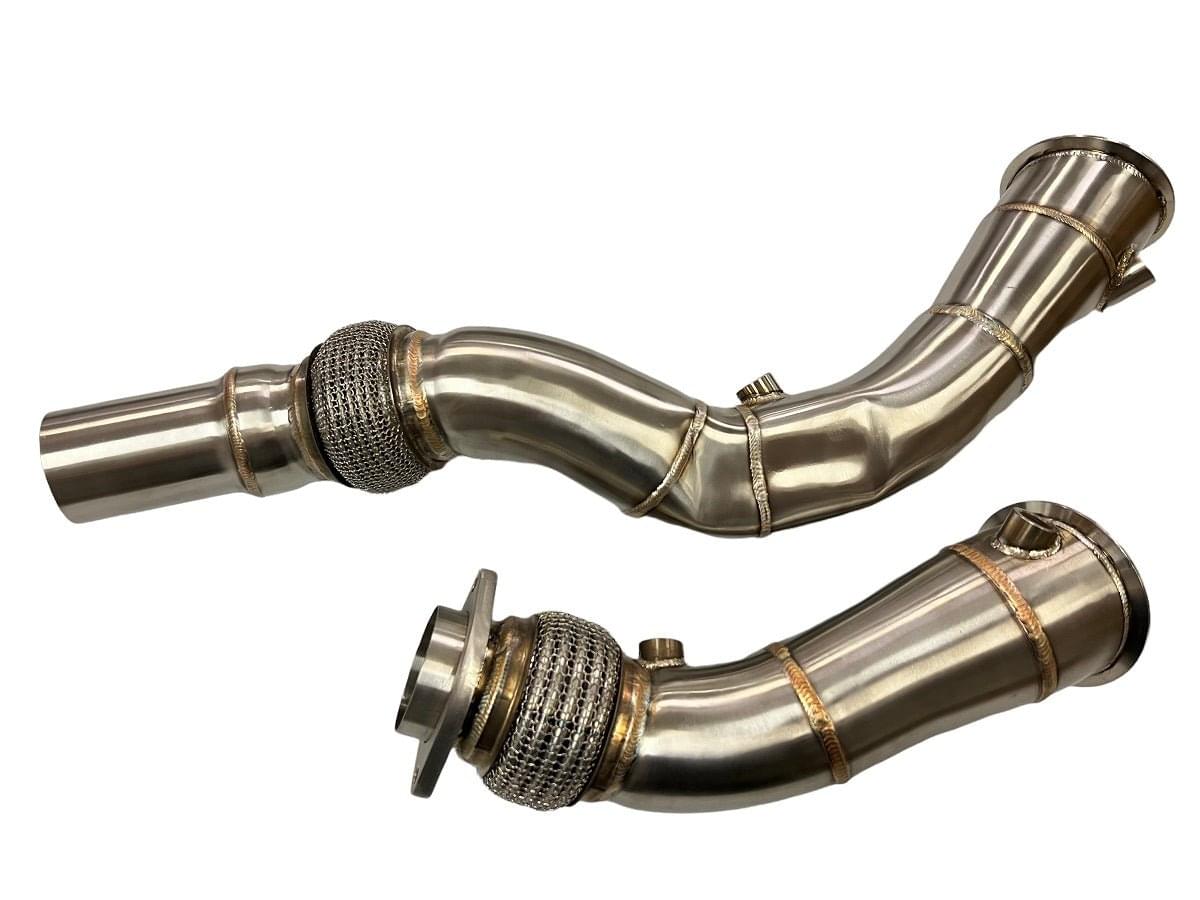 MAD BMW S55 3.5" Fat Boy Downpipes M2C M3 M4 W/ Flex Section.