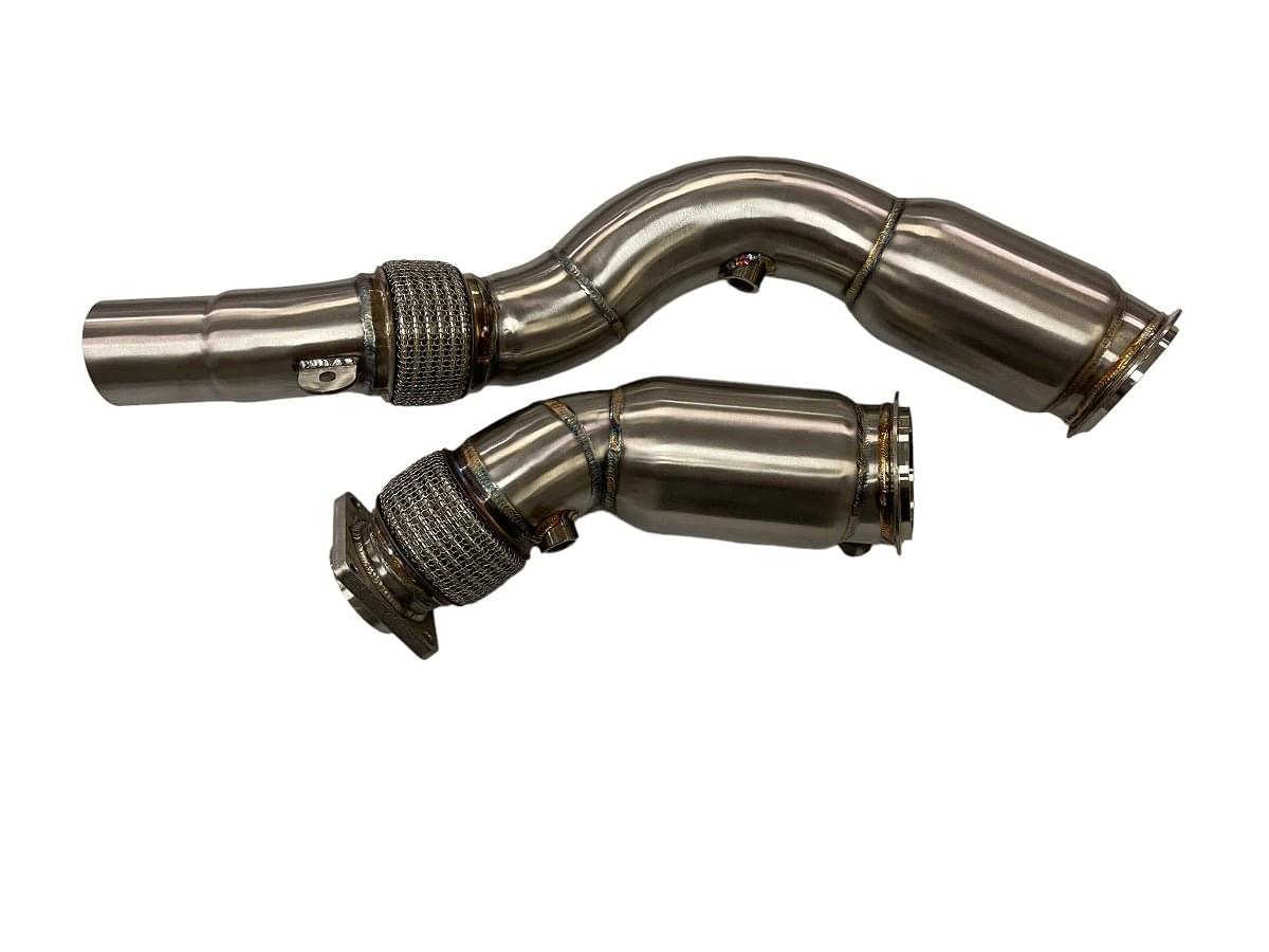MAD BMW S55 Catted Downpipes M2C M3 M4 W/ Flex Section.