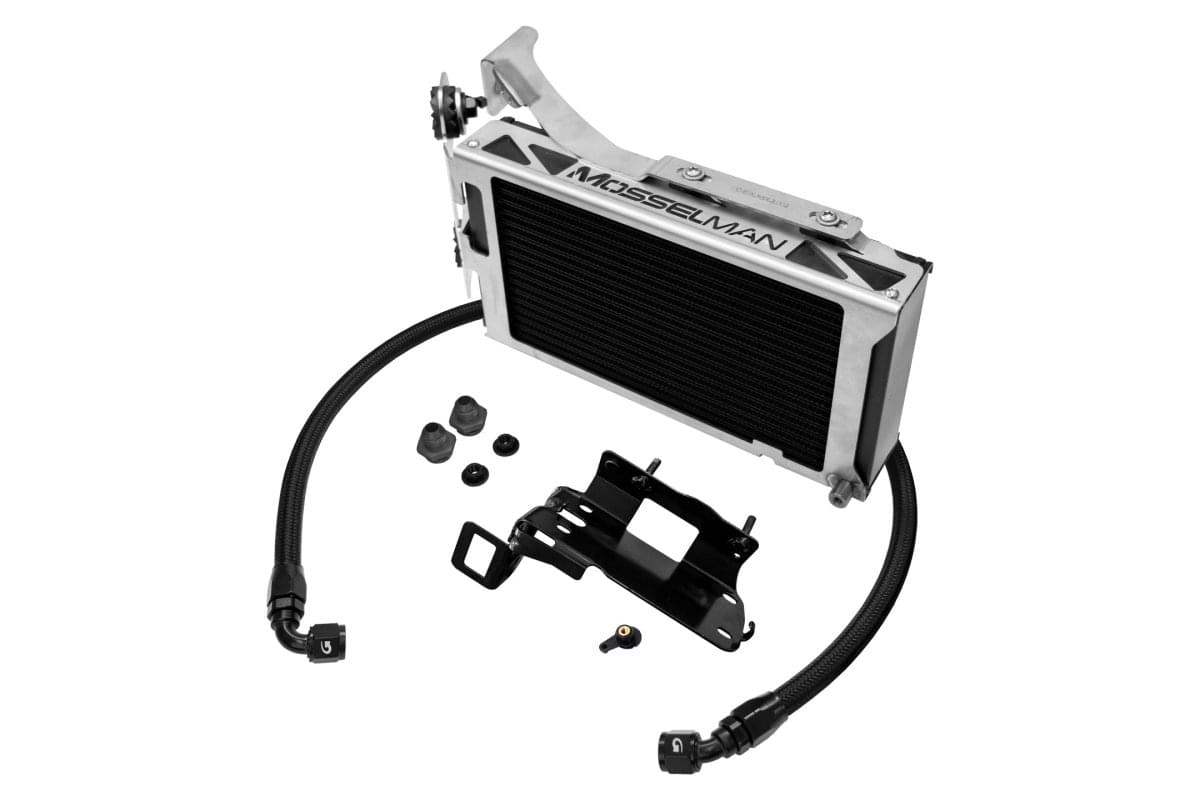 Mosselman TWIN OIL COOLER EXTENSION KIT, BMW 1-SERIES E8X 135i/1M N54/N55.
