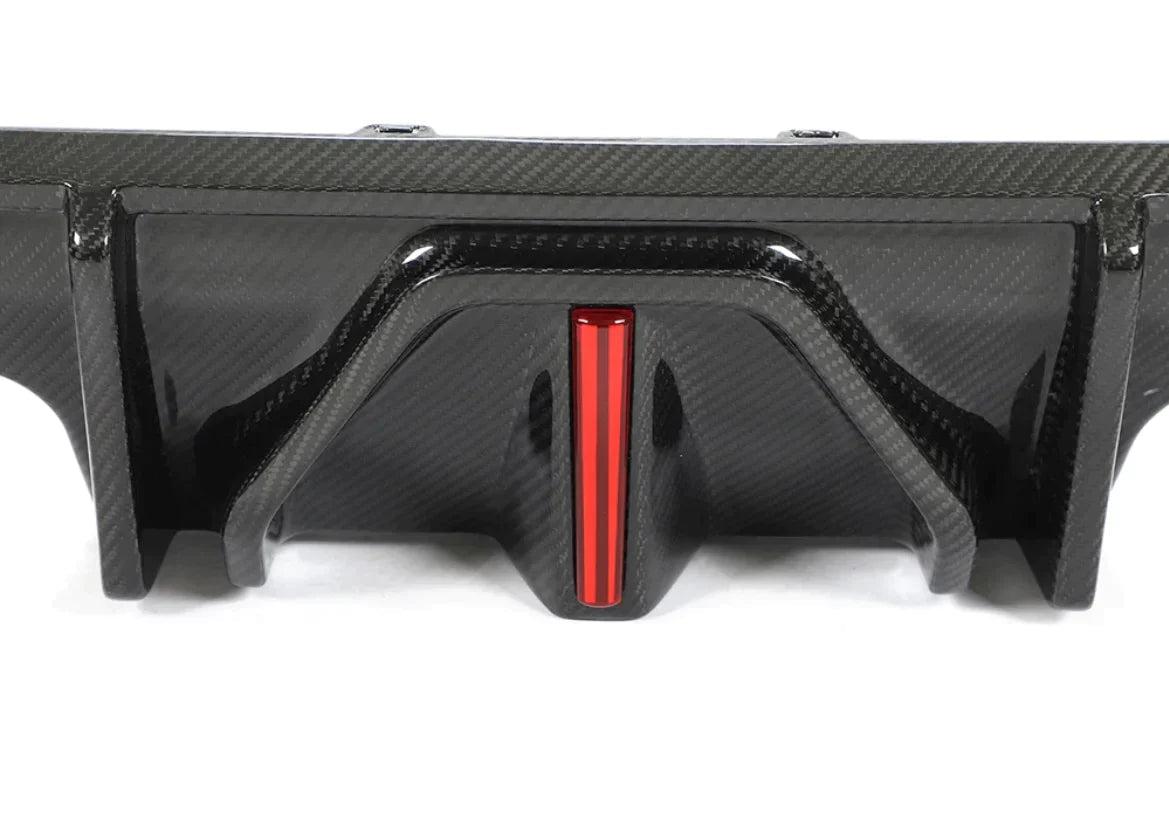 2021+ BMW M3/M4 Carbon Fiber AK Style Diffuser with LED Brake Light | G80/G82/G83.