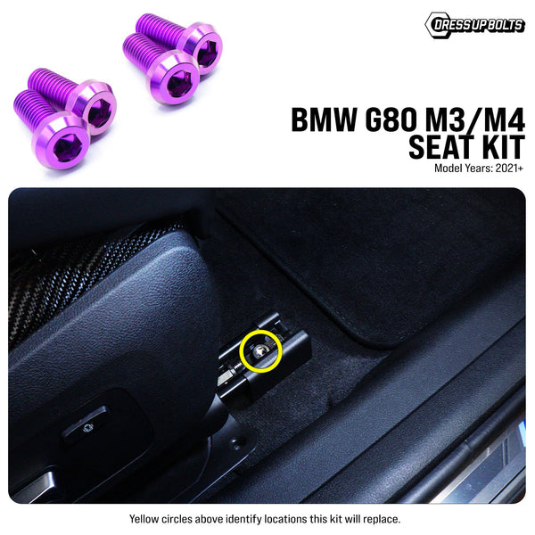 Dress Up Bolts Titanium Hardware Seat Kit - BMW G80 M3/M4 (2021+) - COLORADO N5X