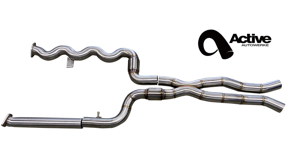 Active Autowerke G80/G82 M3/M4 Gen 2 Signature Equal Length mid-pipe (US Patent 11248511, UK and EU patent 3882441).