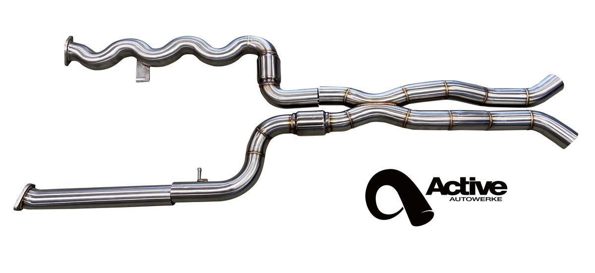 Active Autowerke G87 M2 Gen 2 Signature Equal Length mid-pipe (US Patent 11248511, UK and EU patent 3882441).