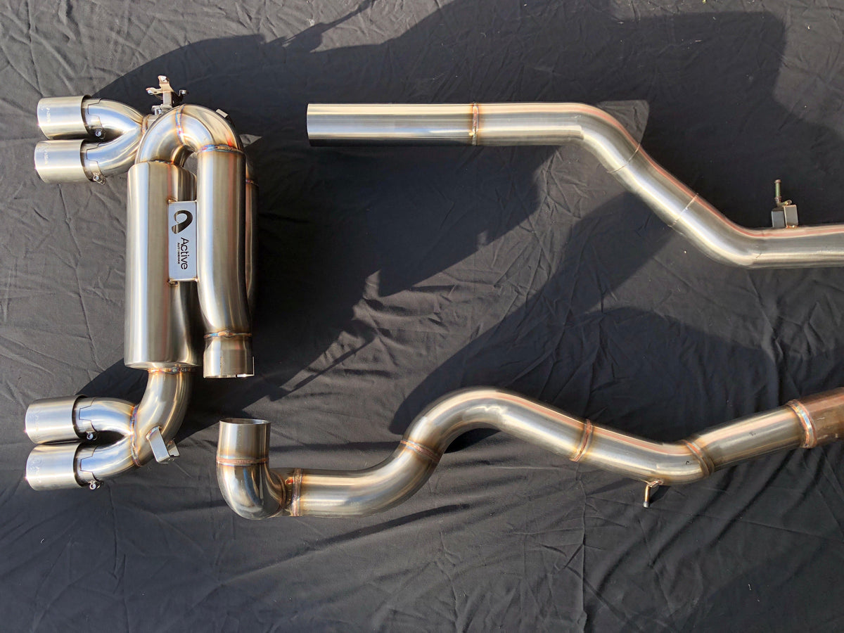 Active Autowerke F8X M3 M4 Signature Exhaust System includes Active F-brace.