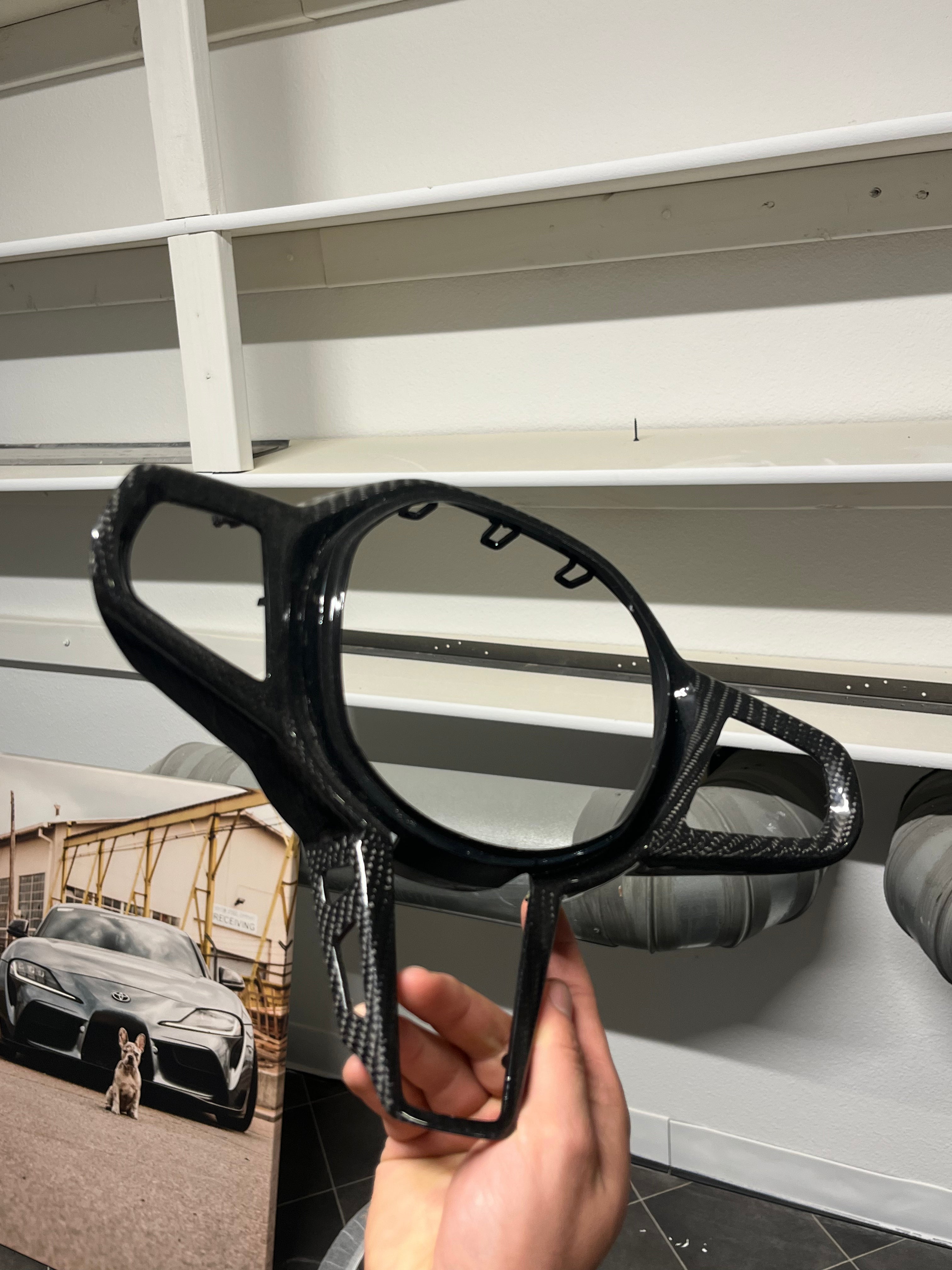 Carbon Fiber Steering Wheel Trim for G Series LCI