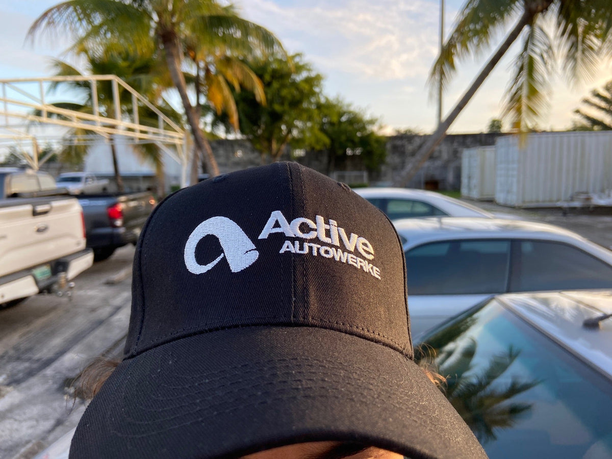 Active Autowerke 6-Panel Black Snapback Hat.