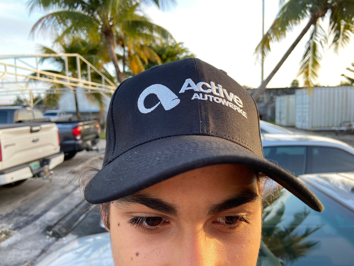 Active Autowerke 6-Panel Black Snapback Hat.