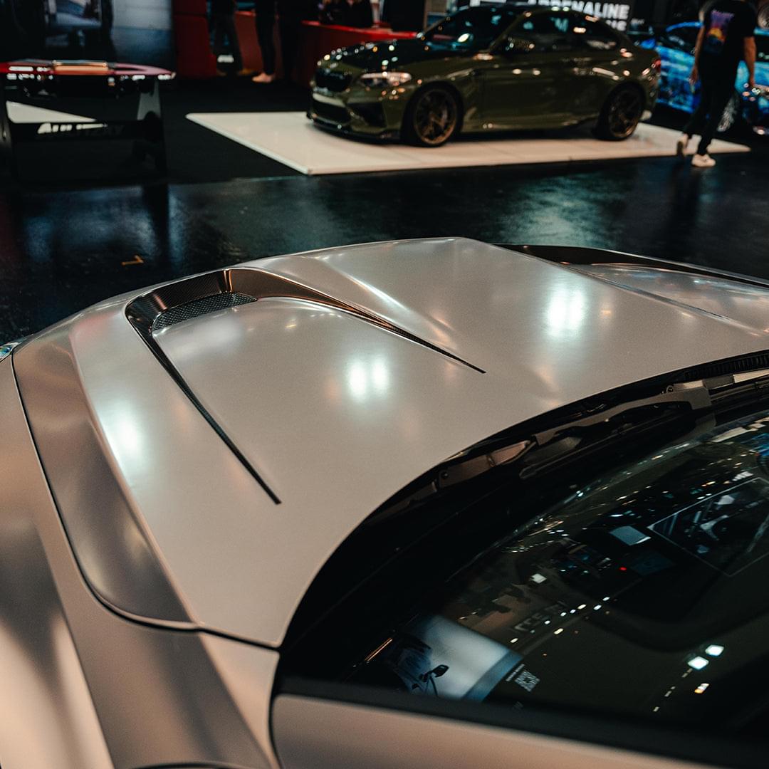 SOOQOO V3 BMW M2 G87 Vented Hood In White Primer Finish — product view 6