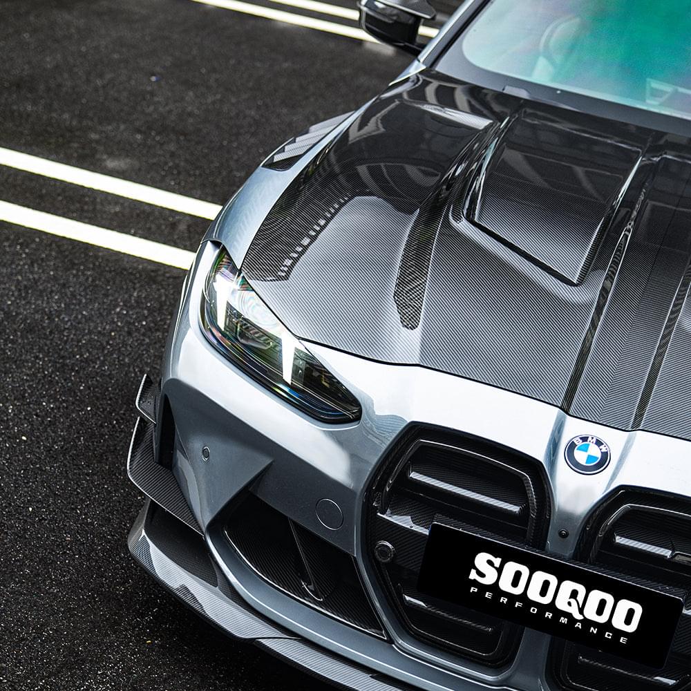 SOOQOO BMW M3 G80 M4 G82 Vented Hood In Prepreg Carbon Fiber — product view 10