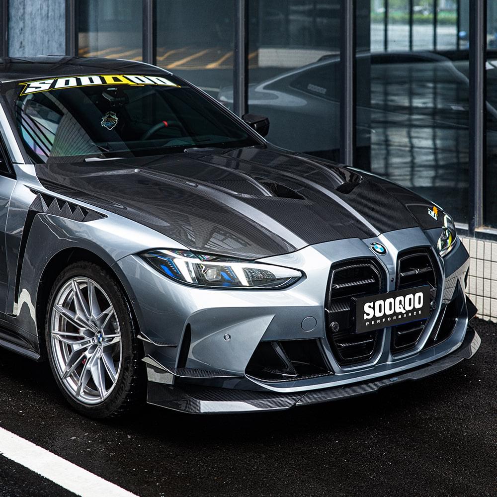 SOOQOO BMW M3 G80 M4 G82 Vented Hood In Prepreg Carbon Fiber — product view 8