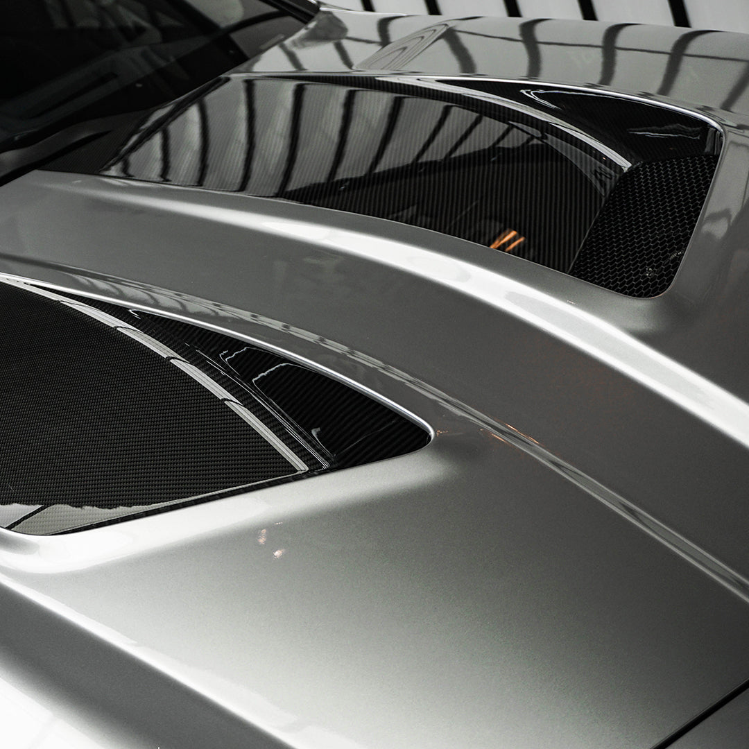 SOOQOO V2 BMW M3 G80 M4 G82 Vented Hood in White Primer Finish — product view 4