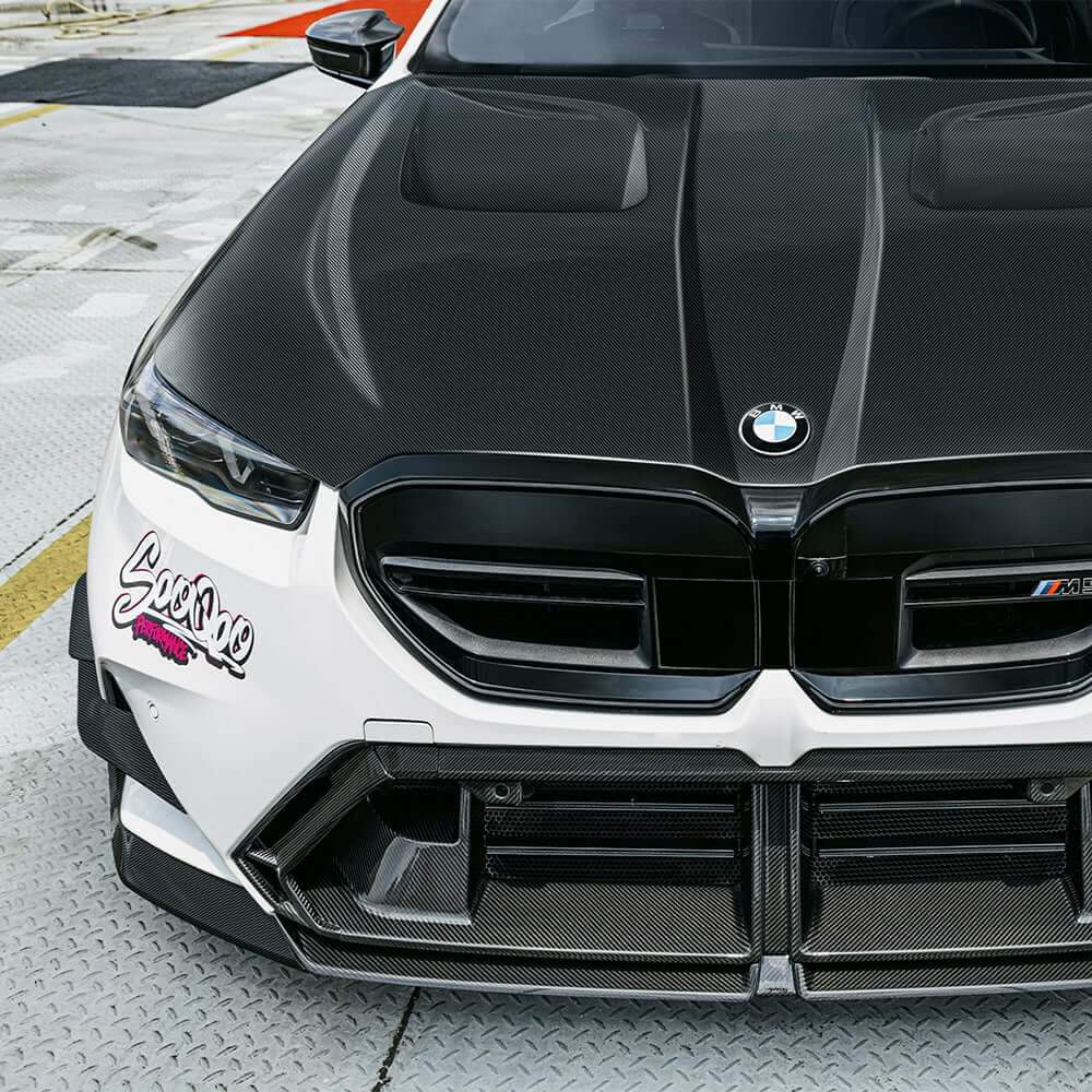 SOOQOO BMW M5 G90 Vented Hood In Prepreg Carbon Fiber — product view 8