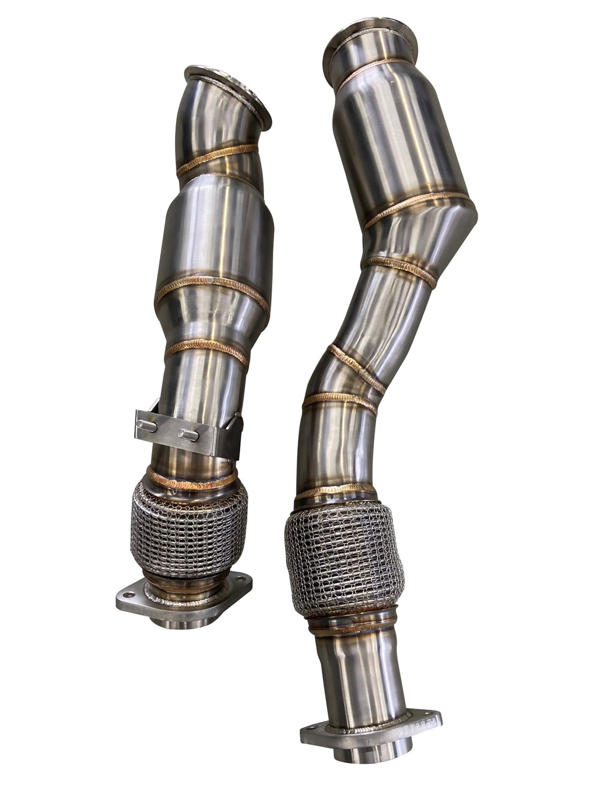 Active Autowerke BMW S58 F97/F98 X3M/X4M Downpipes w GESI CATs.
