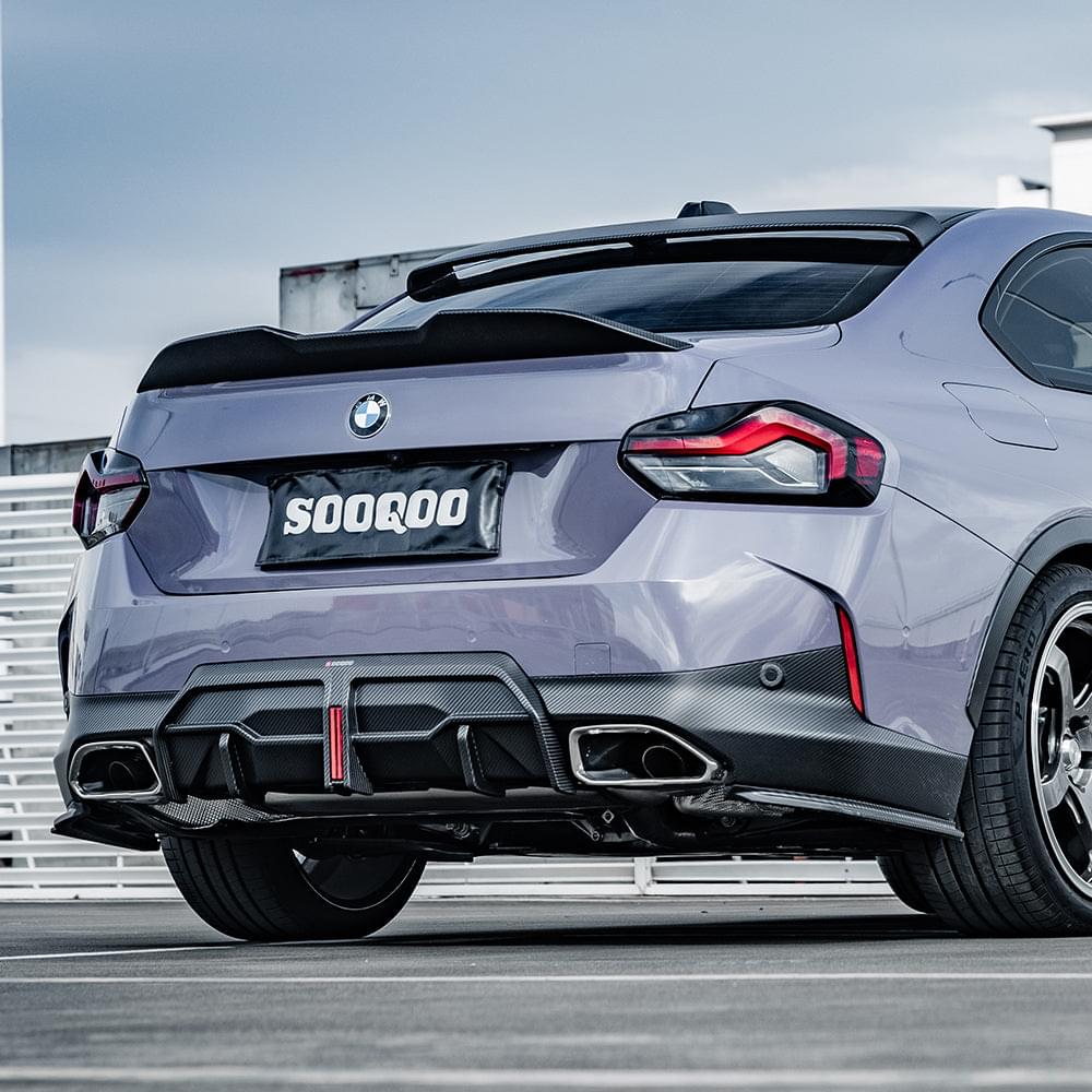 SOOQOO BMW 2 Series G42 Rear Diffuser W/brake Light In Prepreg Carbon Fiber — product view 10