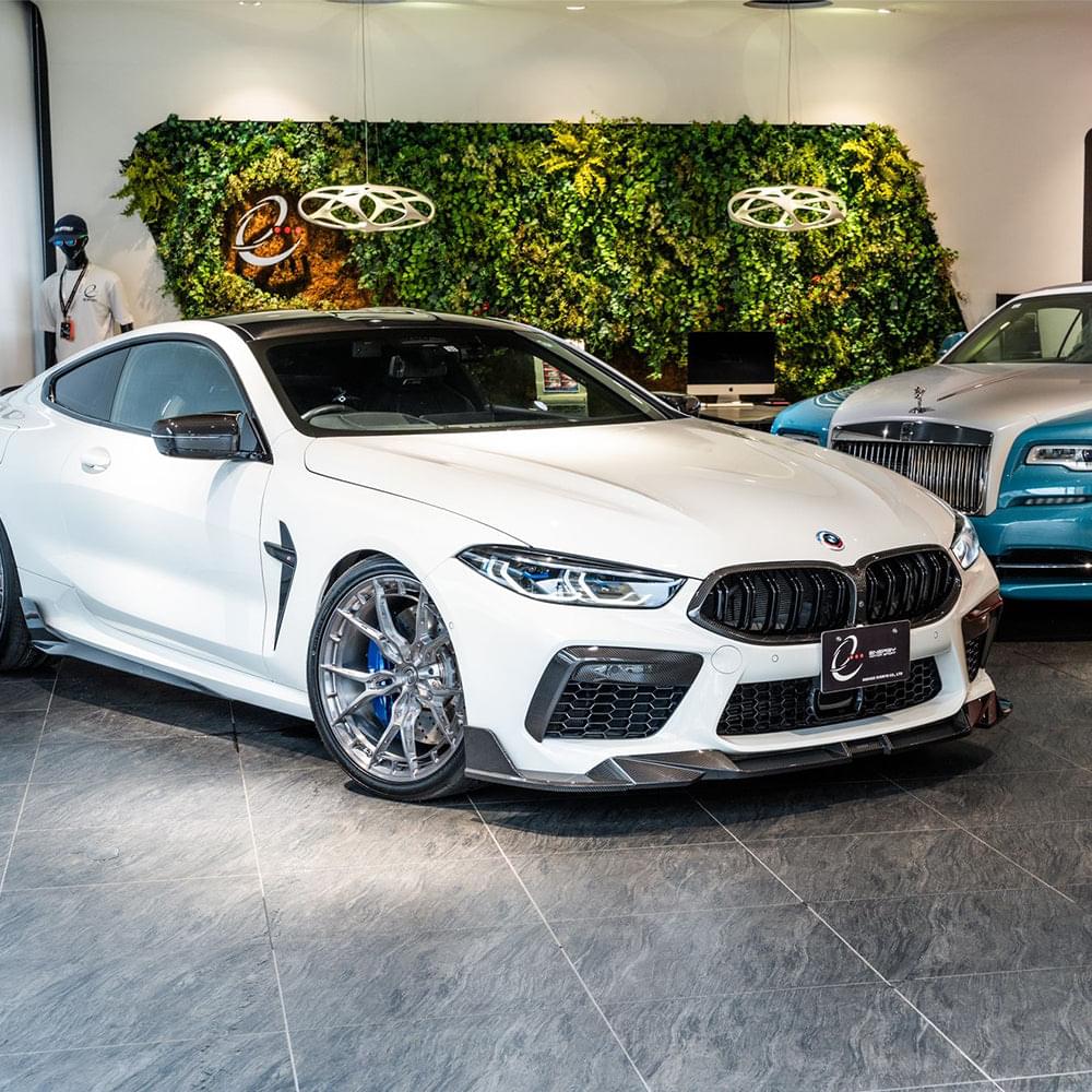 SOOQOO BMW M8 F9x Front Lip In Prepreg Carbon Fiber — product view 6