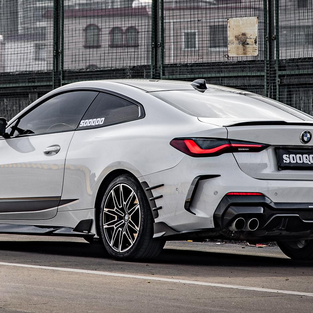 SOOQOO BMW 4 Series G22 Rear Arch Trims In Prepreg Carbon Fiber — product view 4