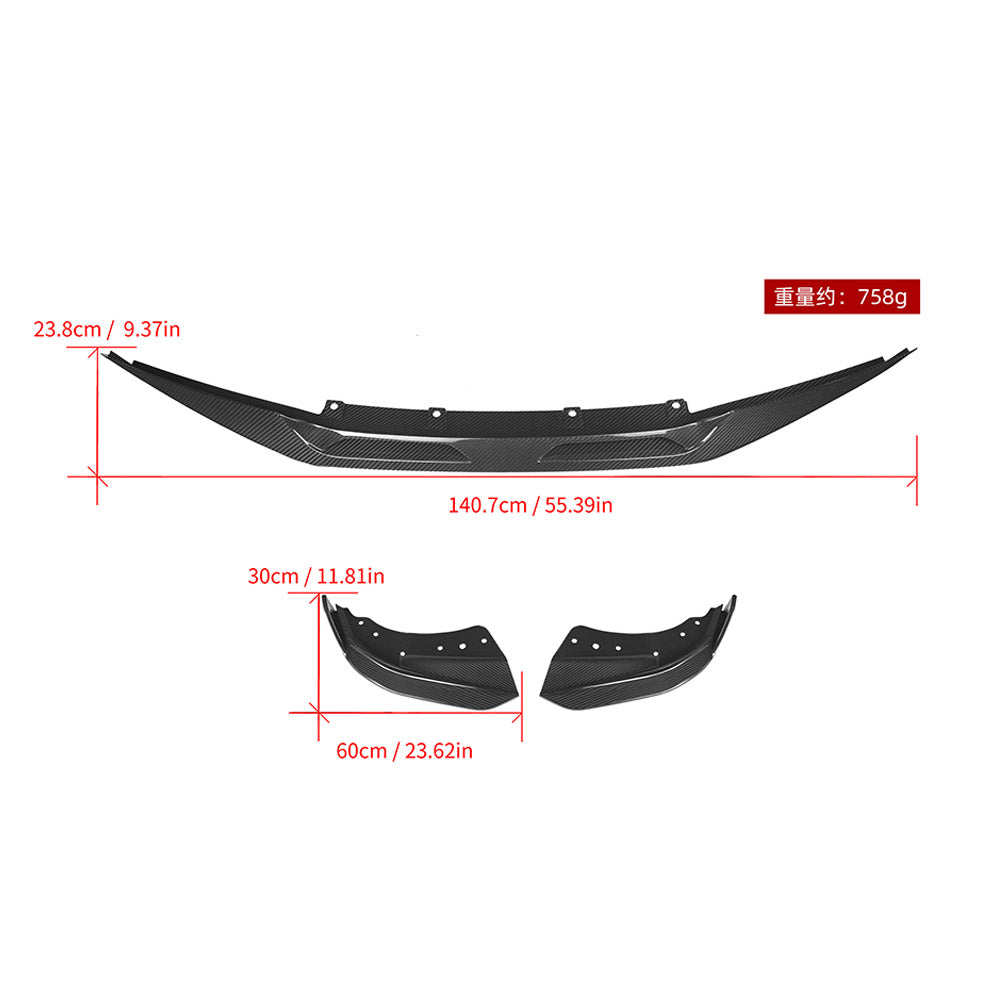 SOOQOO BMW 4 Series G22 Front Lip In Prepreg Carbon Fiber — product view 9