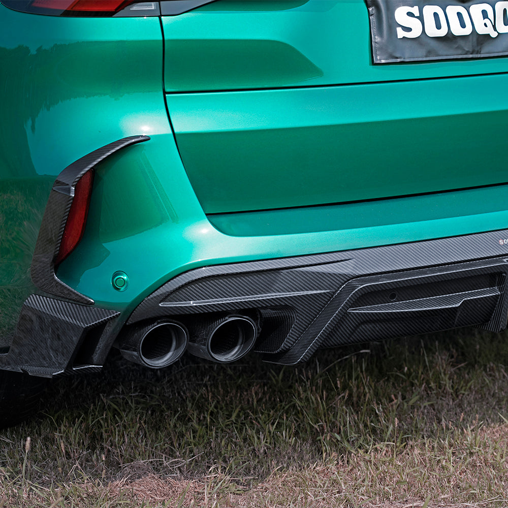 SOOQOO BMW X5M F95 Rear Diffuser W/Brake Light In Prepreg Carbon Fiber — product view 6
