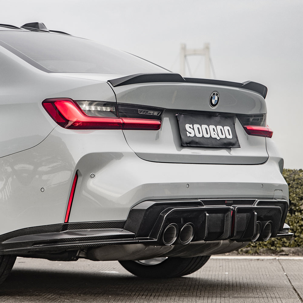 SOOQOO V1 BMW M3 G80 Rear Diffuser In Prepreg Carbon Fiber — product view 8