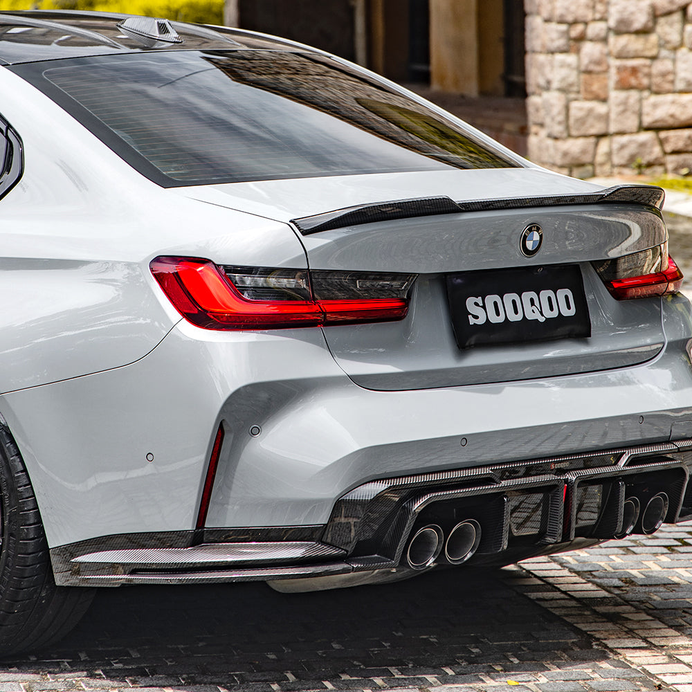 SOOQOO V1 BMW M3 G80 Rear Diffuser In Prepreg Carbon Fiber — product view 12