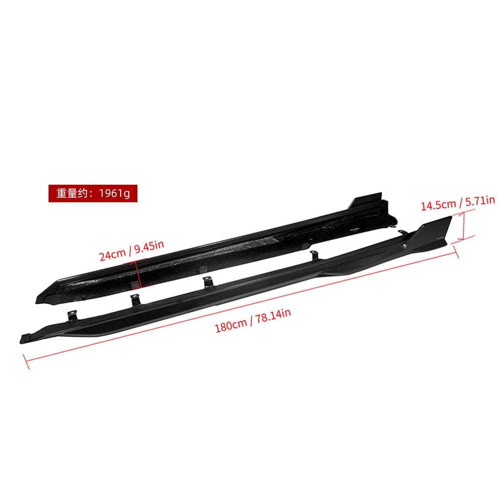 SOOQOO BMW X5M F95 Side Skirt In Prepreg Carbon Fiber — product view 8