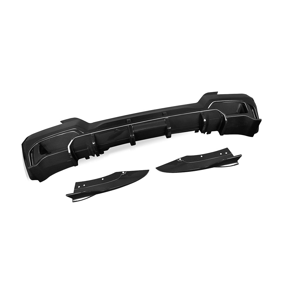 SOOQOO BMW iX3 G08 Rear Diffuser In Prepreg Carbon Fiber — product view 3