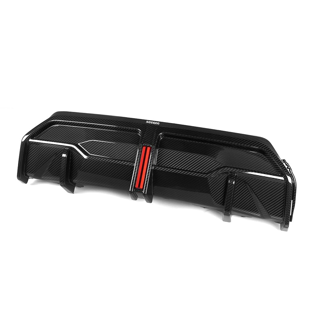 SOOQOO BMW 2 Series G42 Rear Diffuser W/brake Light In Prepreg Carbon Fiber — product view 3