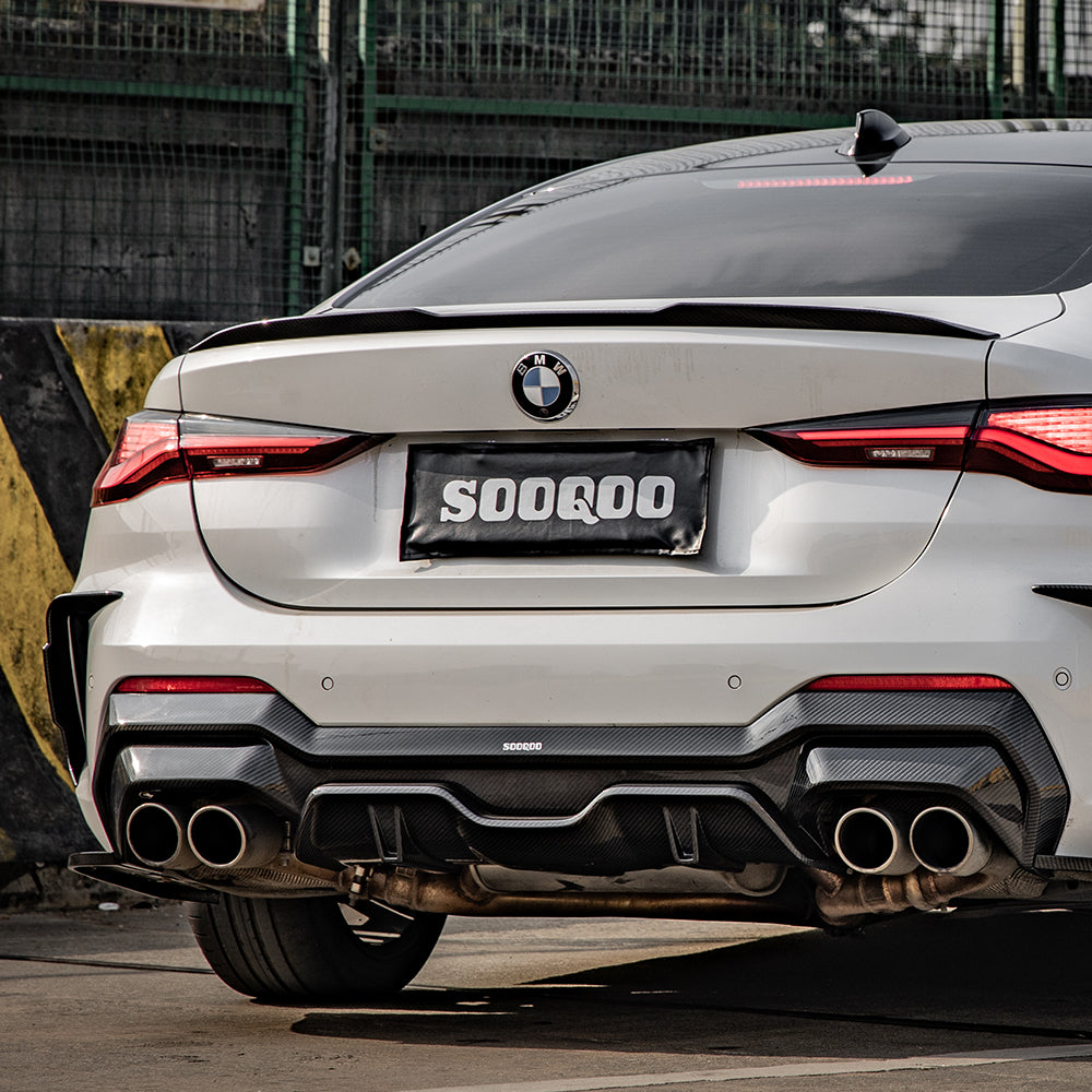 SOOQOO BMW 4 Series G22 Rear Diffuser In Prepreg Carbon Fiber — product view 4