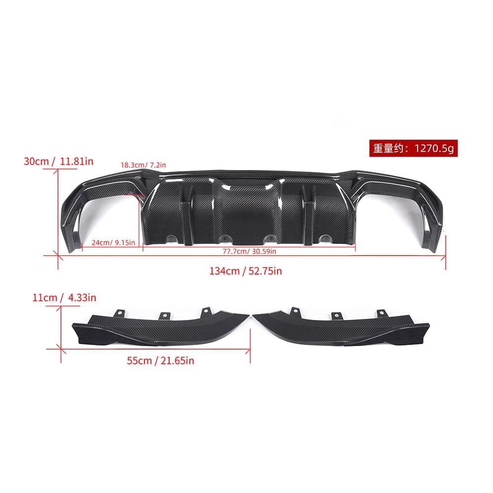 SOOQOO BMW 4 Series G22 Rear Diffuser In Prepreg Carbon Fiber — product view 8