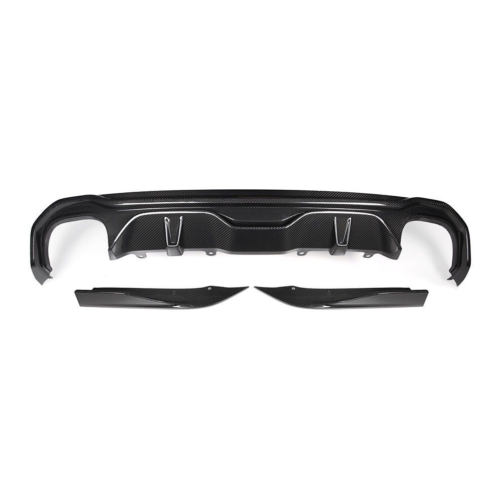 SOOQOO BMW 4 Series G26 Rear Diffuser Dual Tips In Prepreg Carbon Fiber — product view 3