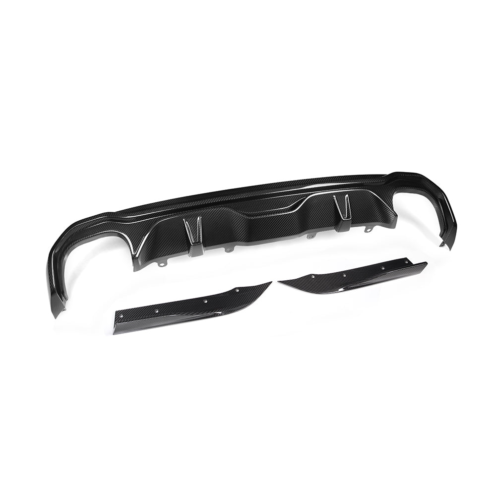 SOOQOO BMW 4 Series G26 Rear Diffuser Dual Tips In Prepreg Carbon Fiber — product view 5