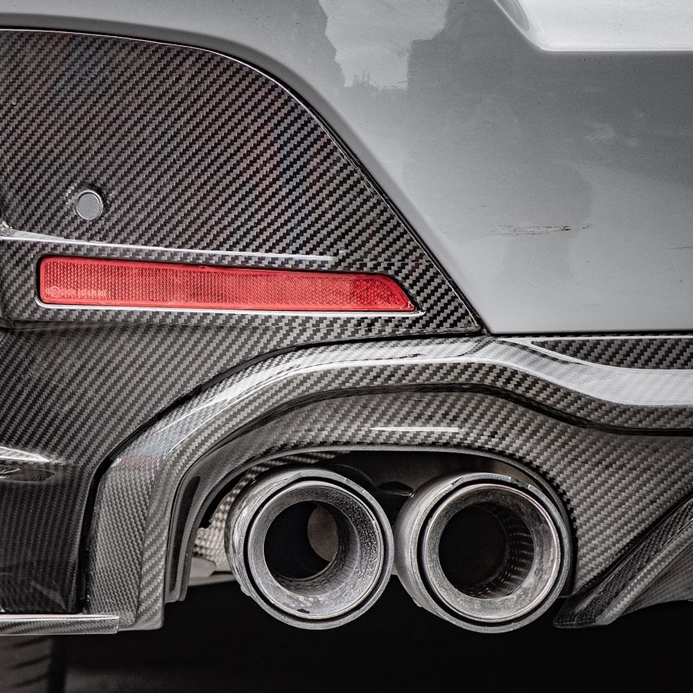 SOOQOO BMW 4 Series G26 Rear Diffuser Dual Tips In Prepreg Carbon Fiber — product view 6
