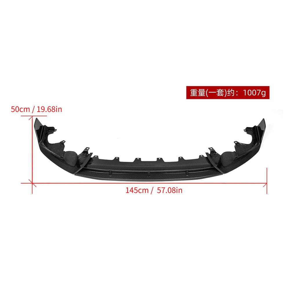 SOOQOO BMW iX3 G08 Front Lip In Prepreg Carbon Fiber — product view 9