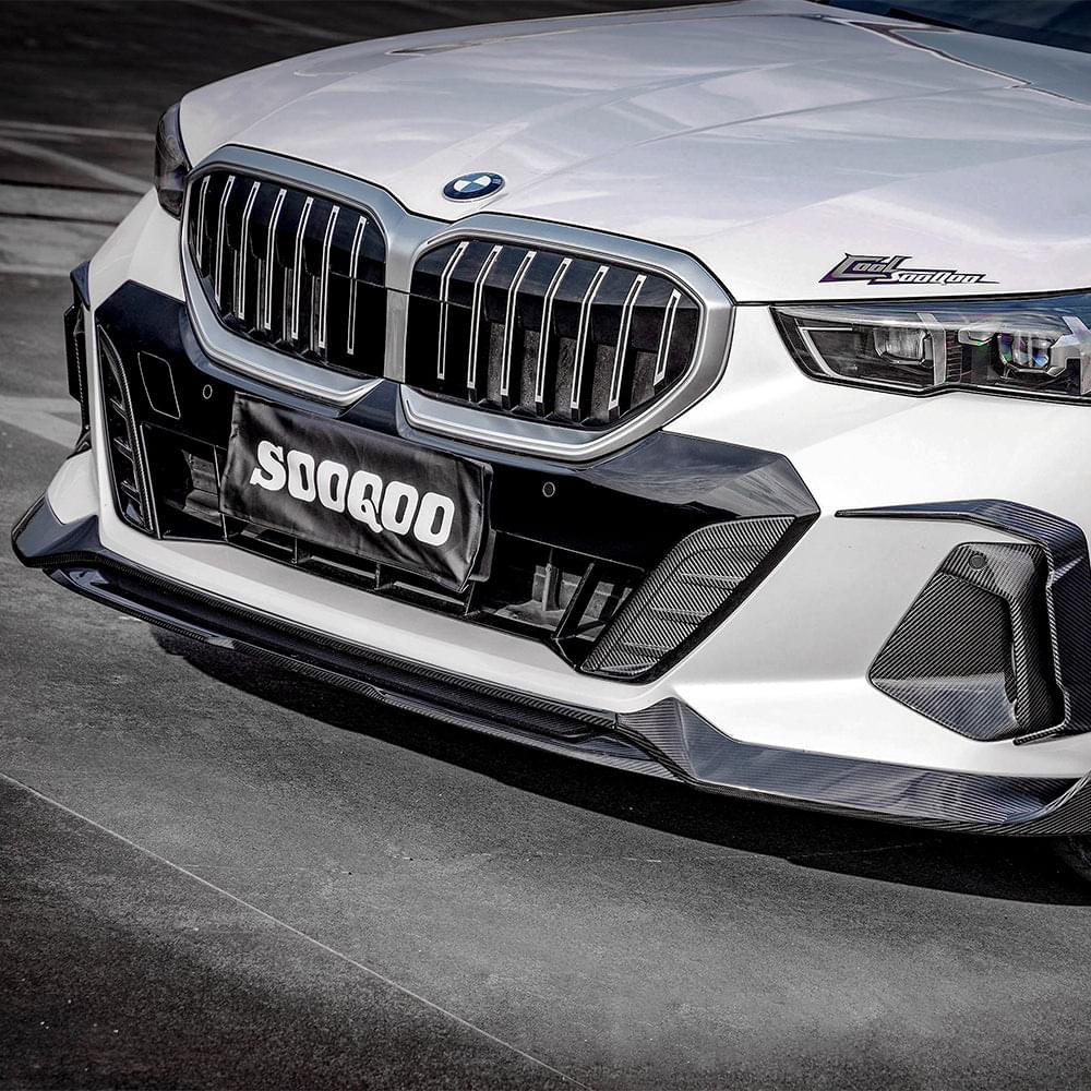 SOOQOO BMW 5 Series G60 Front Lip In Prepreg Carbon Fiber — product view 2