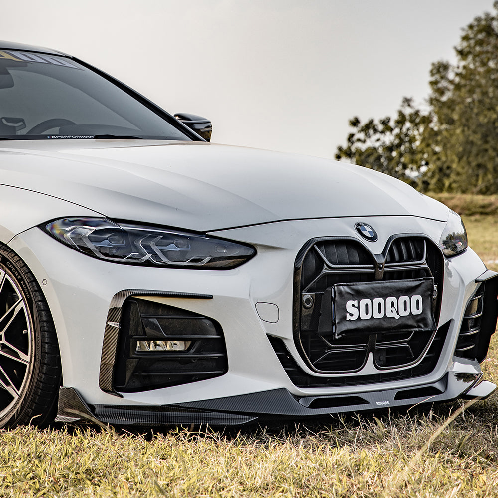 SOOQOO BMW 4 Series G22 Front Lip In Prepreg Carbon Fiber — product view 2