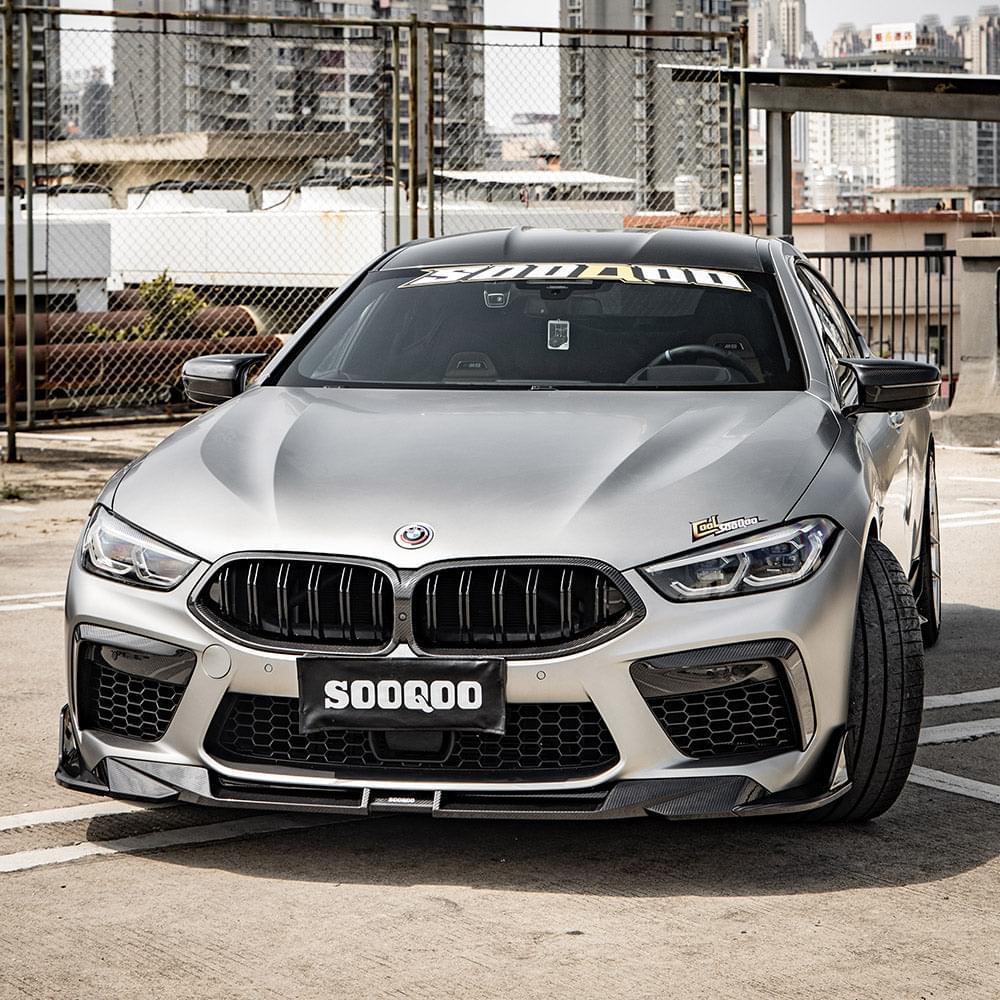 SOOQOO BMW M8 F9x Front Lip In Prepreg Carbon Fiber — product view 14