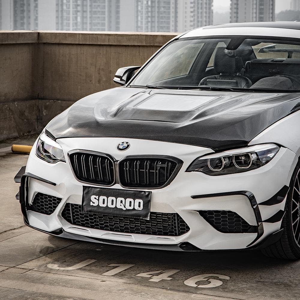 SOOQOO BMW M2 F87 Front Canards In Prepreg Carbon Fiber — product view 2