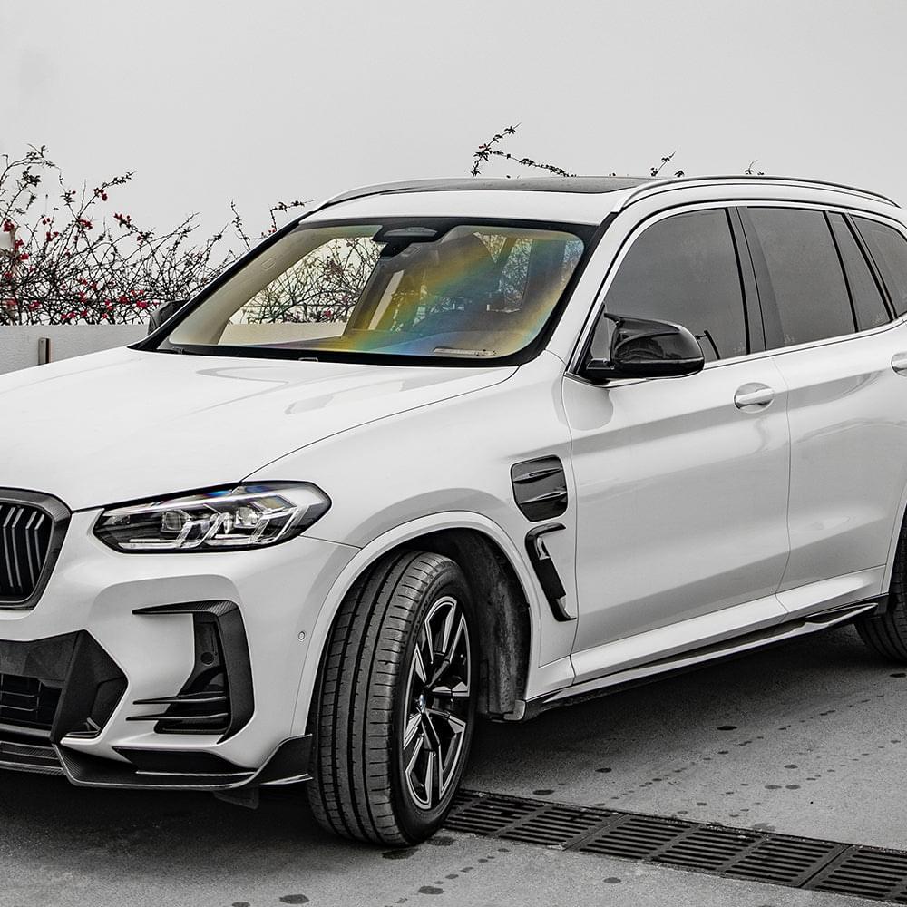 SOOQOO BMW iX3 G08 Charger Cover In Prepreg Carbon Fiber — product view 4