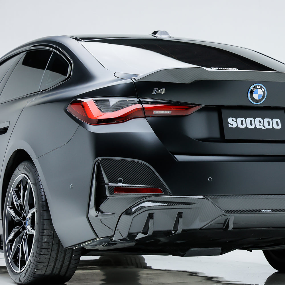 SOOQOO BMW 4 Series G26 Rear Bumper Inserts In Prepreg Carbon Fiber — product view 6