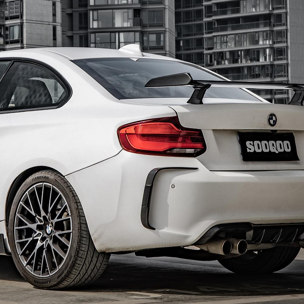SOOQOO BMW M2 F87 Rear Bumper Inserts In Prepreg Carbon Fiber — product view 6