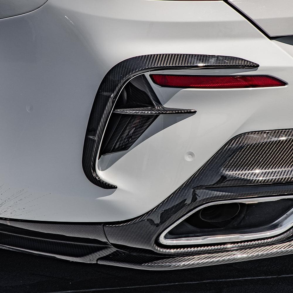 SOOQOO BMW 8 Series G14 Rear Bumper Insert In Prepreg Carbon Fiber — product view 2