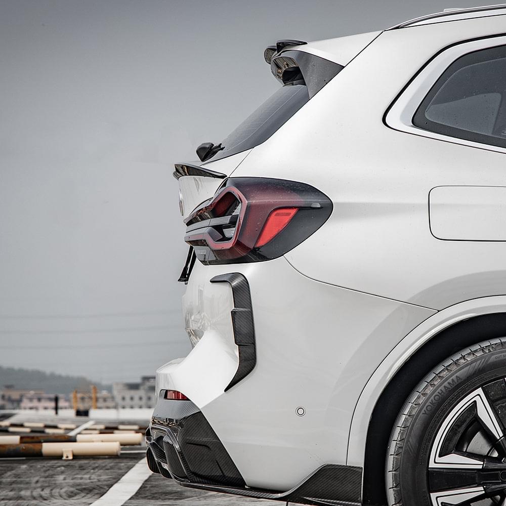 SOOQOO BMW IX3 G08 Rear Bumper Inserts In Prepreg Carbon Fiber — product view 4
