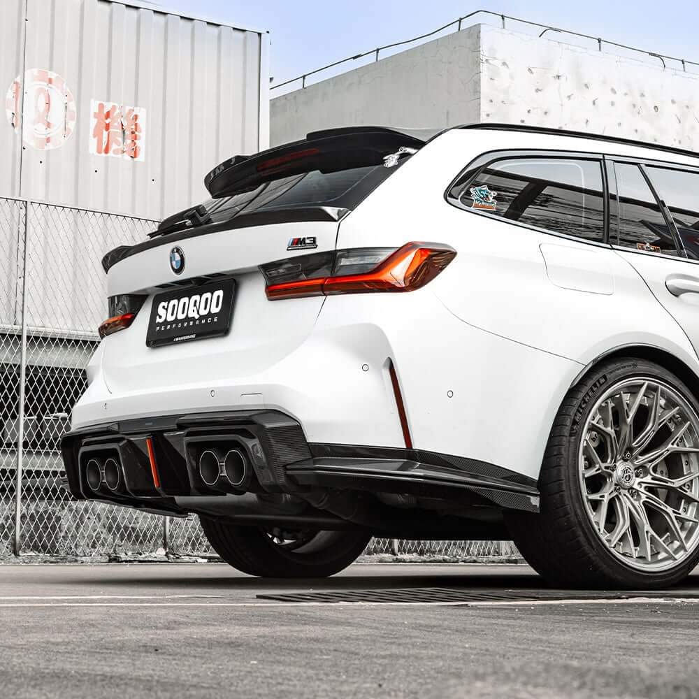 SOOQOO V2 BMW M3 G80 Rear Diffuser W/Brake Light In Prepreg Carbon Fiber — product view 10