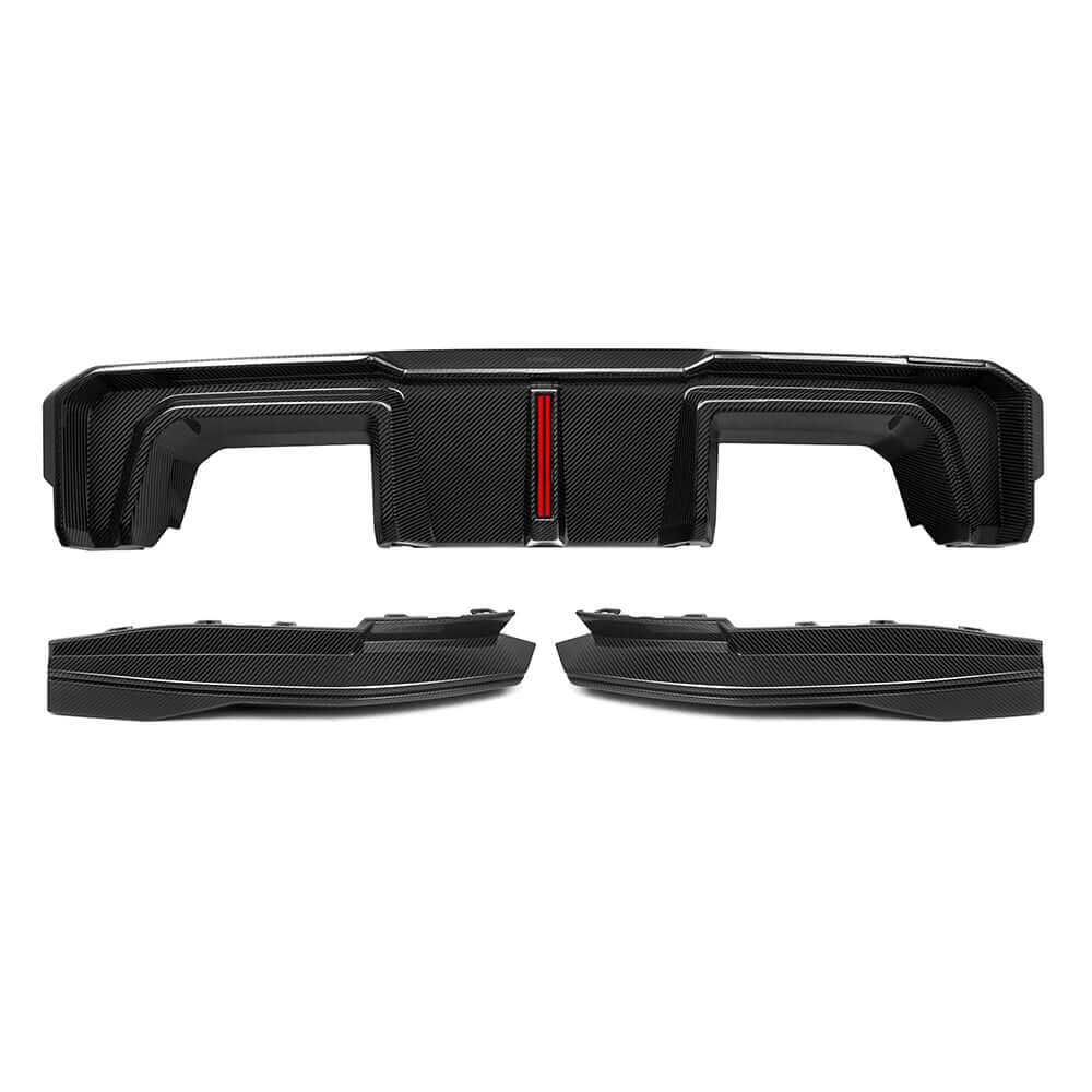 SOOQOO V2 BMW M4 G82 Rear Diffuser W/Brake Light In Prepreg Carbon Fiber