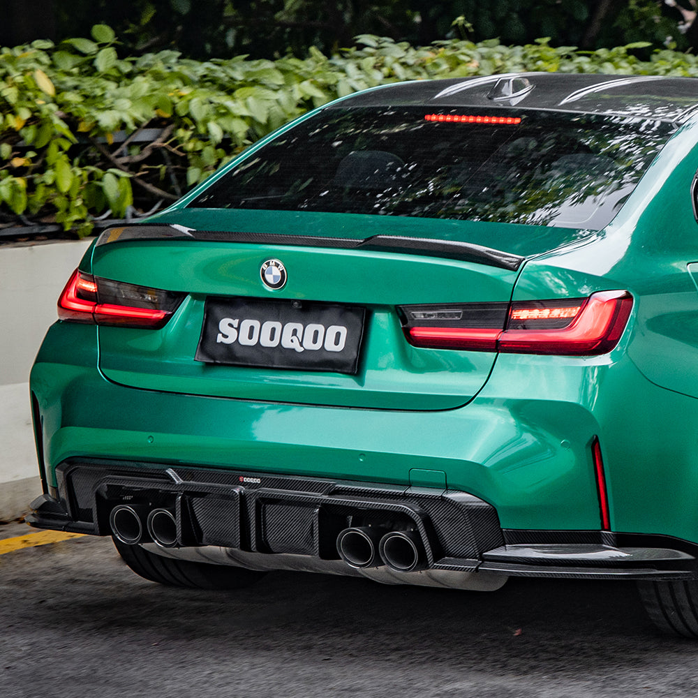 SOOQOO V1 BMW M3 G80 Rear Diffuser In Prepreg Carbon Fiber — product view 2
