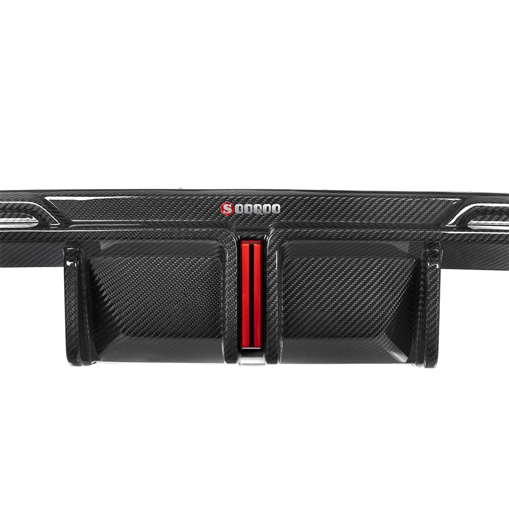 SOOQOO V1 BMW M3 G80 Rear Diffuser W/Brake Light In Prepreg Carbon Fiber — product view 5